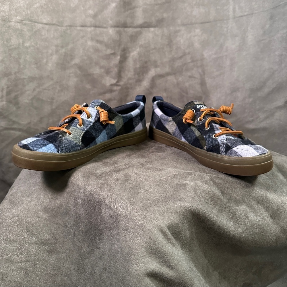 Sperry Womens Crest Vibe Plaid Wool Sneakers Navy Blue Size 7 - Picture 5 of 9